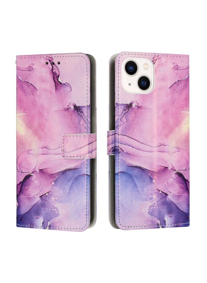 فيسوس آيفون 15 رخامية مصبوغة حافظة جلدية أرجوانية - Image 1