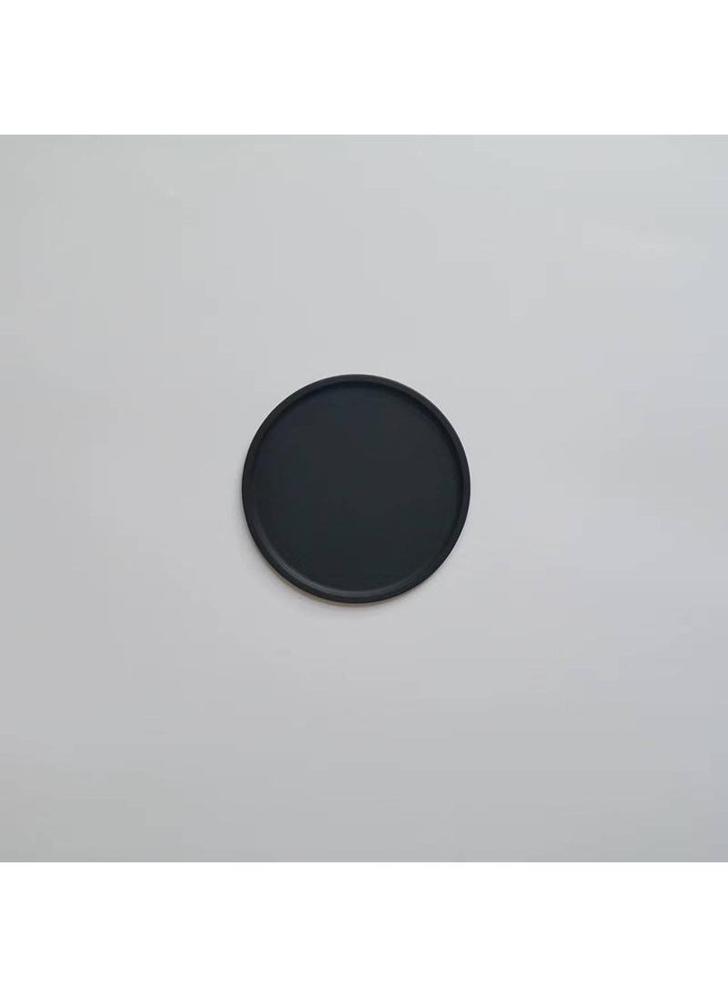Y&D - Nordic Morandi Color Silicone Anti-overflow Coaster High Temperature Heat Insulation Pad Thickened Round Table Mat-Black11*11*0.3cm - Image 1