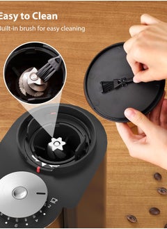 Brutelle Electric Burr Coffee Grinder, Automatic Coffee Bean Grinder Adjustable with 25 Precise Settings for Drip French Press Cold Brew with Quantitative Setting Black  - Image 3