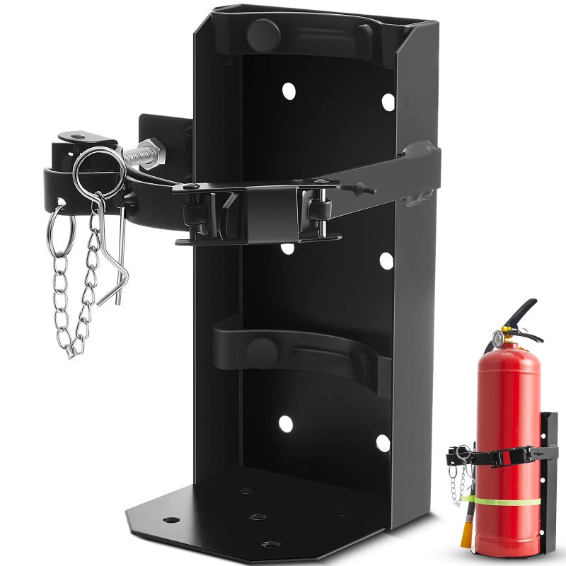 Zonon Heavy Duty Fire Extinguisher Mount Bracket Metal Fire Extinguisher Holder Wall Mount for Home Car Truck BoatFe10Black1 Pcs - Image 2