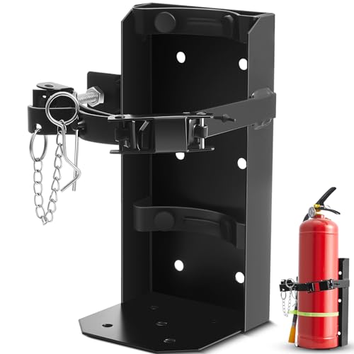 Zonon Heavy Duty Fire Extinguisher Mount Bracket Metal Fire Extinguisher Holder Wall Mount for Home Car Truck BoatFe10Black1 Pcs - Image 1