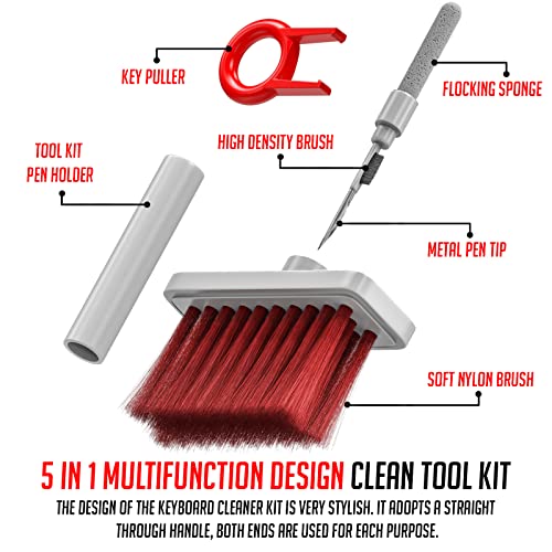 ls lapster Lapster 5-in-1 Multi-Function Laptop Cleaning Brush/Keyboard Cleaning kit/Gadget Cleaning kit Gap Duster Key-Cap Puller for Laptop, Keyboard and Earphones(Multi Colour) - Image 3