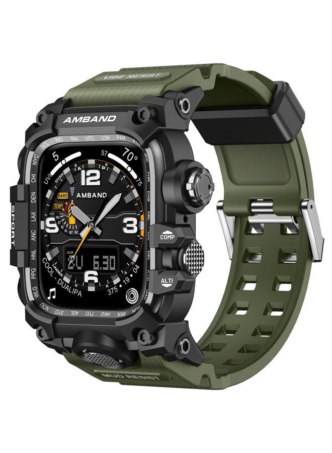 Amband For Apple Watch Ultra Small Clay King Tpu Metal One-piece Modified Watch Strap-Color:Little Clay King Style-black And Green-Dimensions:49mm - Image 1