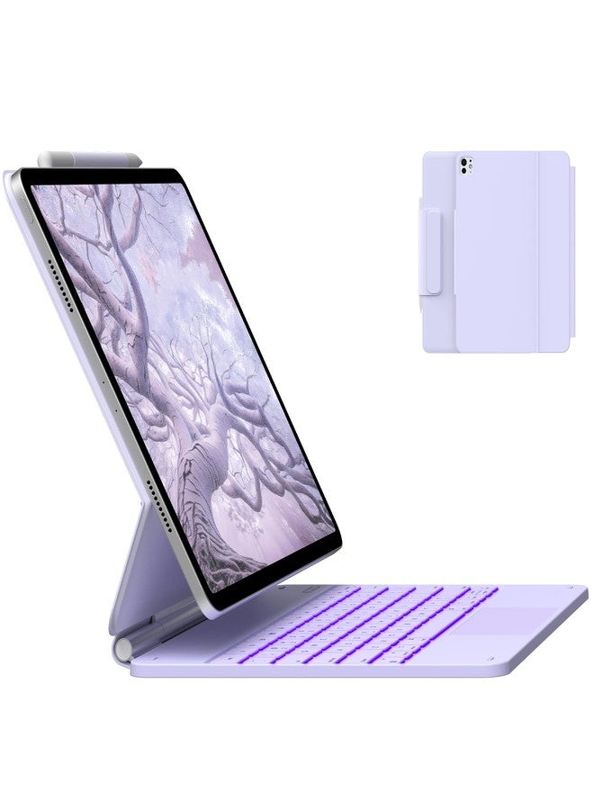 typecase Keyboard Case for 2024 iPad Air 13 and iPad Pro 12.9 (6th, 5th, 4th,3rd Gen),Magic Keyboard for iPad Pro 12.9,Magnetic Keyboard Case with Multi-Touch Trackpad,11 Colors Backlight,Light Purple - Image 1