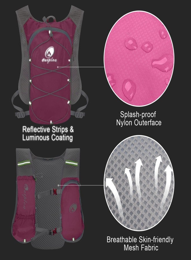 Outplea Running Vest with 2L Water Bladder, Ultralight Multi-pockets Hydration Backpack for Women & Men Marathoner, Hydration Pack for Hiking Biking Camping, Pink - Image 4