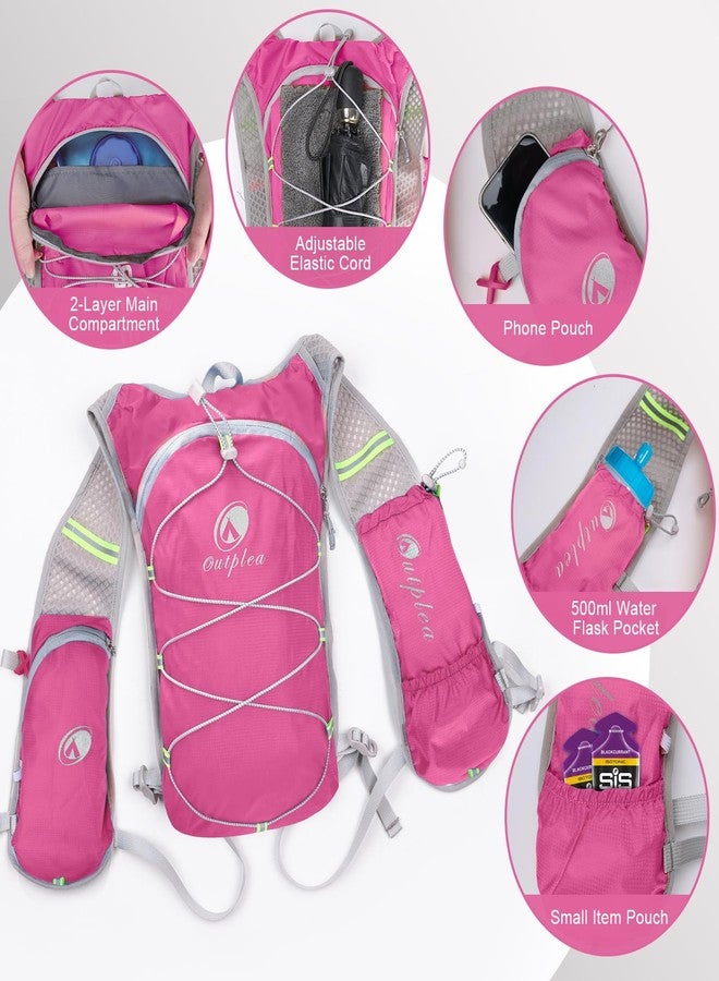 Outplea Running Vest with 2L Water Bladder, Ultralight Multi-pockets Hydration Backpack for Women & Men Marathoner, Hydration Pack for Hiking Biking Camping, Pink - Image 5