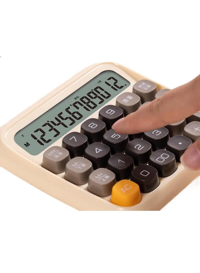 Deli Round Dot High-Key Voice Calculator, 12-Digit Wide Screen Display, Stylish Student/Office Supplies, Green Te26 - Image 3