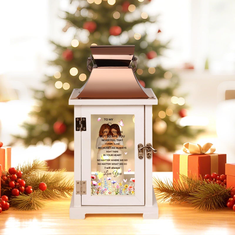 HugMemories Sister Lantern with Friend Hand-Painted Figure, Sister Birthday Gifts from Sis, Unique Friendship Gift Ideas for Women Thanksgiving Christmas Wedding - Image 2
