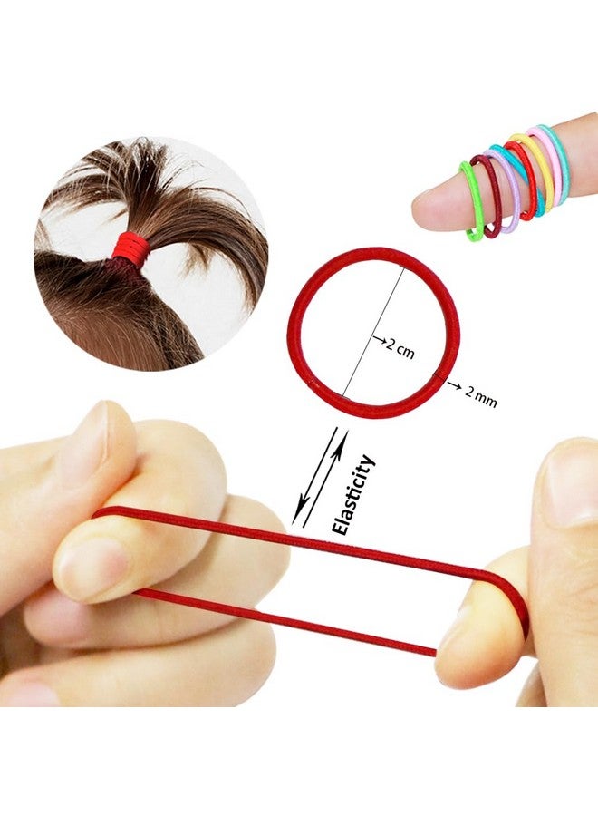 WillingTee 200PCS Small Hair Ties,No Crease Baby Hair Ties,Elastic Hair Ponytail Holder Hair Accessories for Baby Girls Infants Toddlers Kids - Image 2