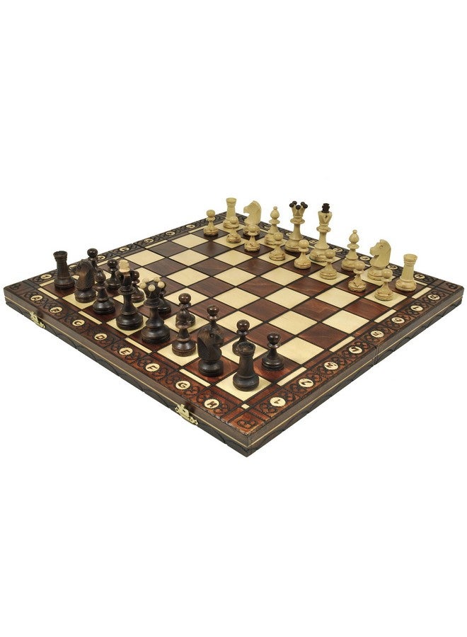 Brown Senator Wooden Chess Set - Weighted Chessmen 16 x 16