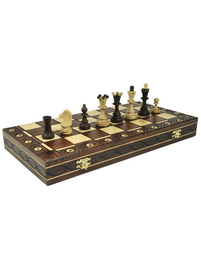 Brown Senator Wooden Chess Set - Weighted Chessmen 16 x 16