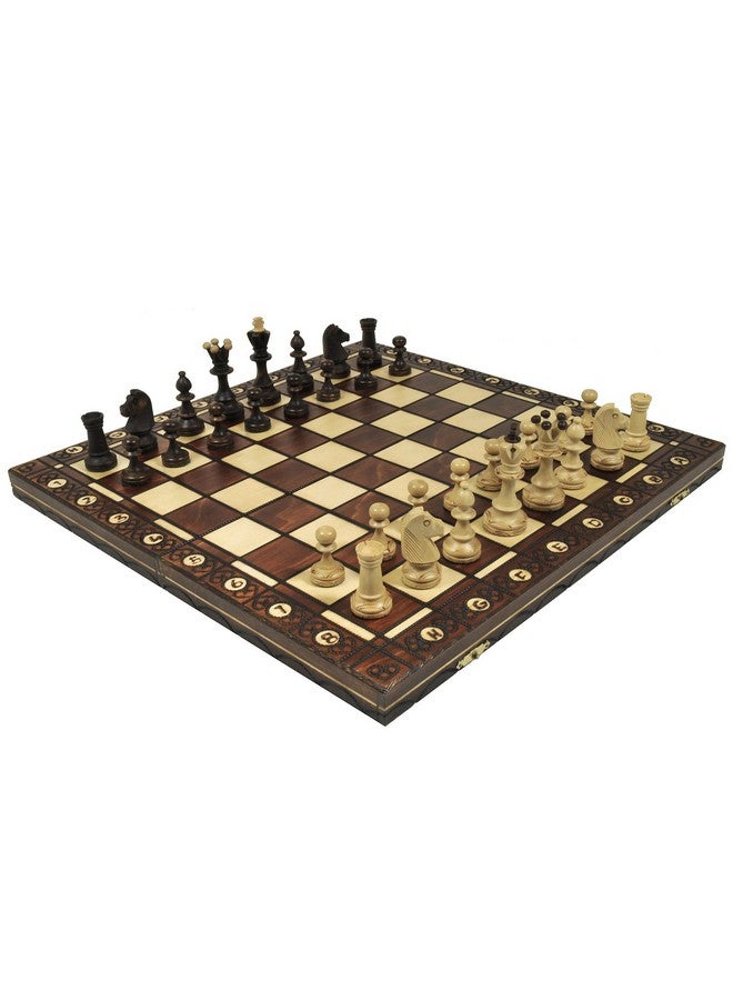 Brown Senator Wooden Chess Set - Weighted Chessmen 16 x 16
