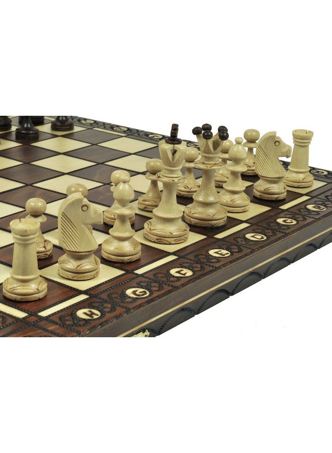 Brown Senator Wooden Chess Set - Weighted Chessmen 16 x 16