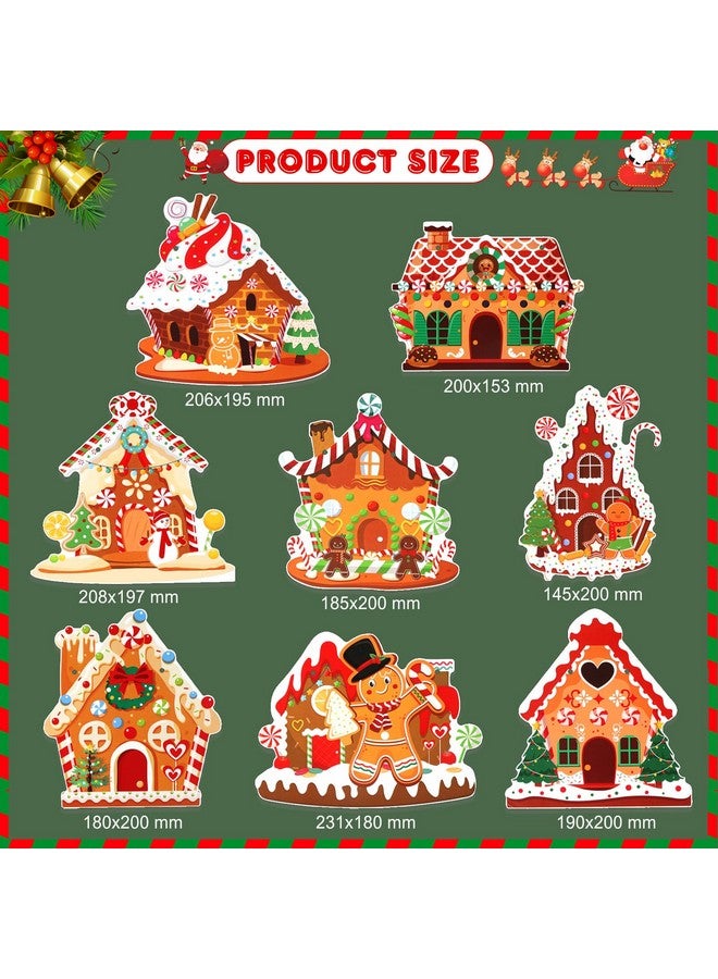 HOWAF 2 قطع لافتة رجل الزنجبيل المعلقة لعيد الميلاد، زينة عيد الميلاد المعلقة ذات الوجهين، زينة منزل الحلوى لعيد الميلاد، زينة حفلات عيد الميلاد، زينة مرفوعة لاحتفالات عيد الميلاد - Image 2