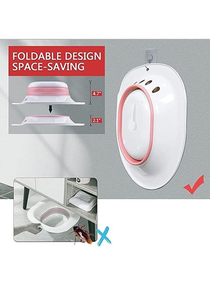 DUNISO Sitz Bath for Toilet Seat, Steam Seat with Irrigator, Foldable Postpartum Care Basin, Suitable for Pregnant Women, Perineum Treatment, Sitz Bath for Hemorrhoids, Soothing and Relieving Inflammation - Image 5