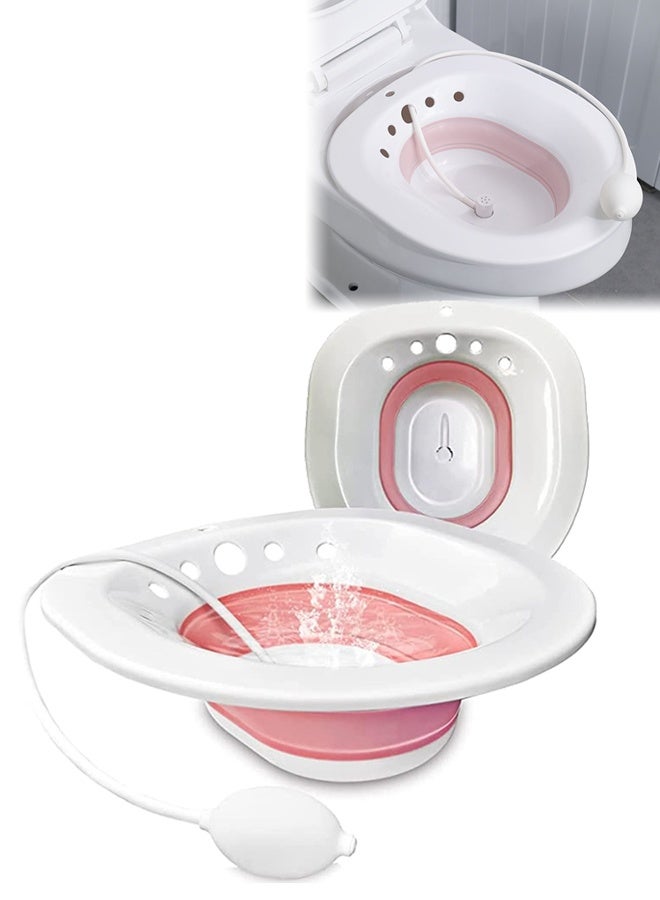 DUNISO Sitz Bath for Toilet Seat, Steam Seat with Irrigator, Foldable Postpartum Care Basin, Suitable for Pregnant Women, Perineum Treatment, Sitz Bath for Hemorrhoids, Soothing and Relieving Inflammation - Image 1