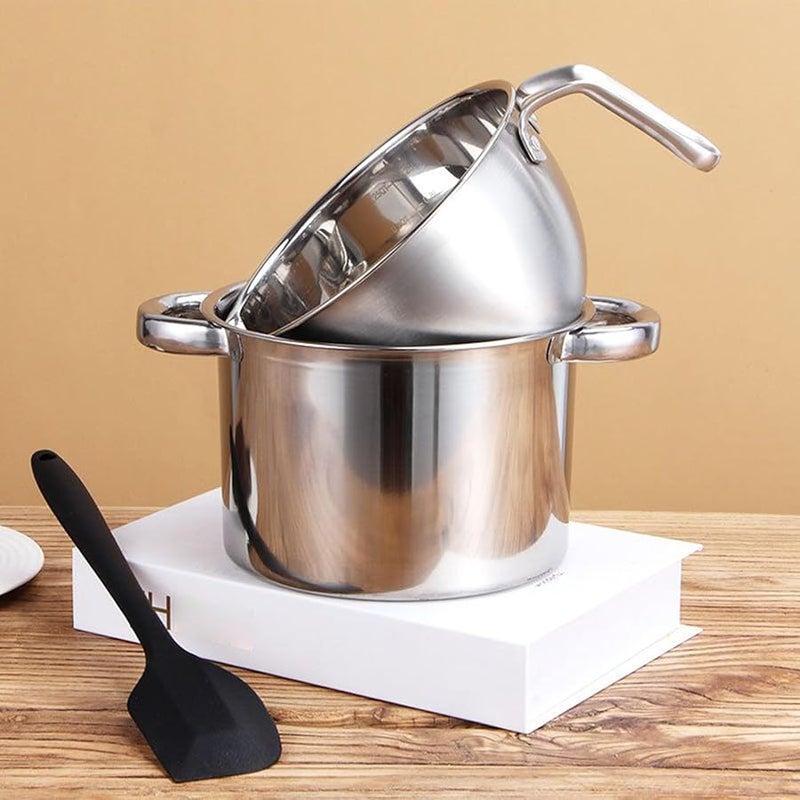 Stainless Steel Chocolate Melter Pot Fondue Set for Cooking Butter Cheese Candy Dessert - Image 4