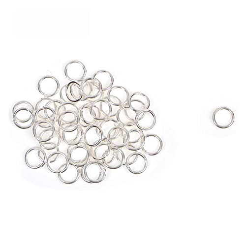 Excellentcrafts Metal Gold/Silver Jump Rings for Jewellery Making (Pack of 100 Pcs) (Silver, 6mm) - Image 1
