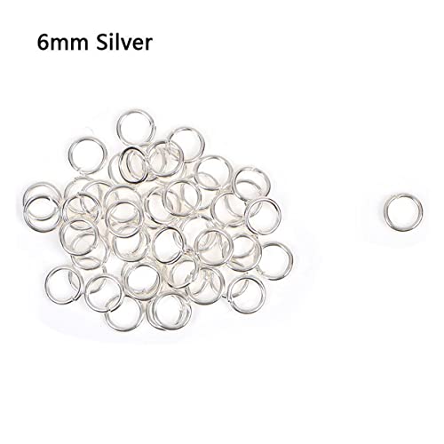 Excellentcrafts Metal Gold/Silver Jump Rings for Jewellery Making (Pack of 100 Pcs) (Silver, 6mm) - Image 2