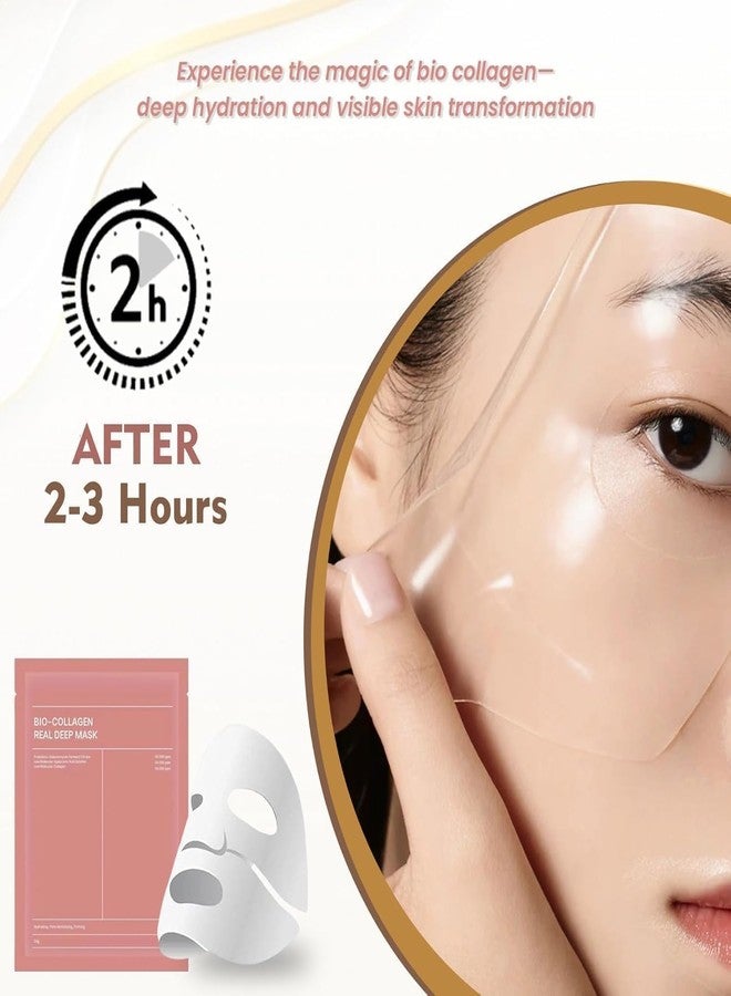 SIMESTICH Bio Collagen Face Mask Overnight - Hydrating Hydrogel Mask with Collagen, Pore Minimizing & Firming, Improves Skin Elasticity & Radiance Night Repair Skincare Treatment (Pack of 4) - Image 2