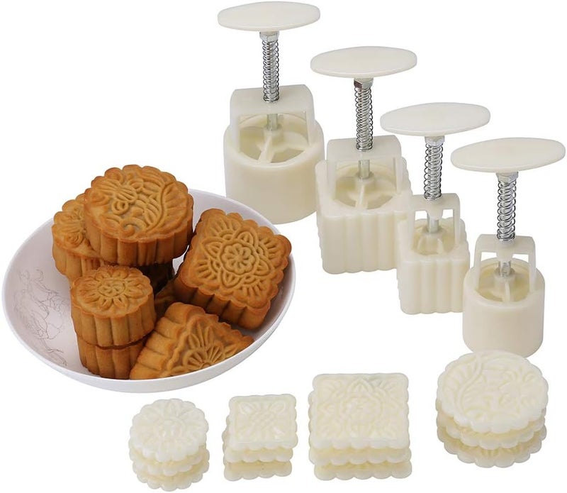 Lost Ocean Mid-Autumn Festival Hand-Pressure Moon Cake Mould With 12 Pcs Mode Pattern For 4 Sets - Image 1