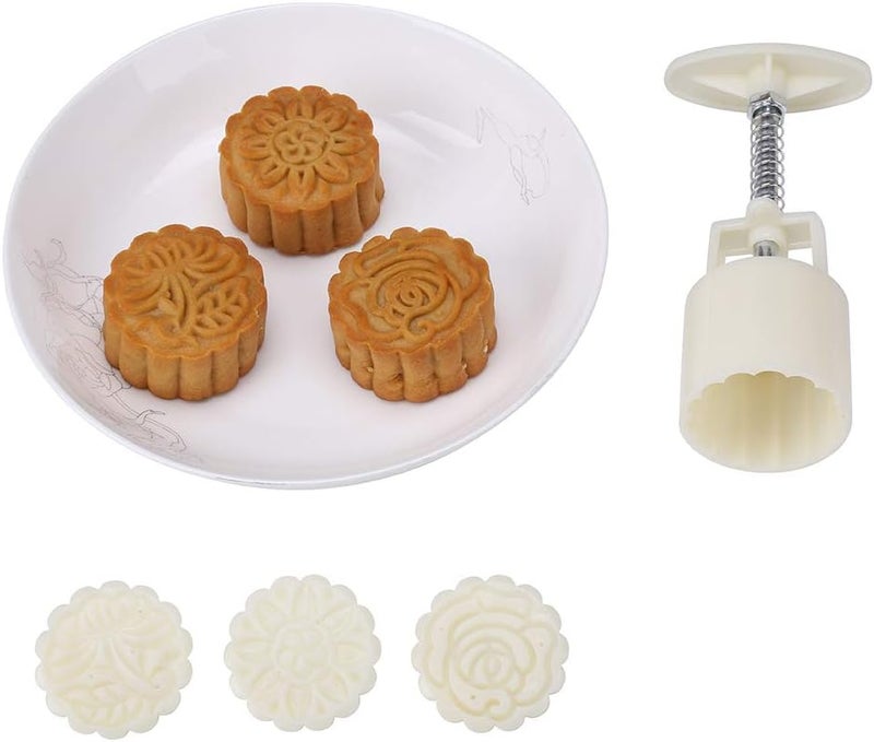 Lost Ocean Mid-Autumn Festival Hand-Pressure Moon Cake Mould With 12 Pcs Mode Pattern For 4 Sets - Image 2