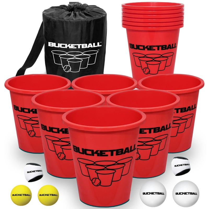 BucketBall Giant Yard Pong Edition Combo Pack Best Beach Pool Yard Camping Tailgate BBQ Lawn Water Indoor Outdoor Game Toy for Adults Boys Girls Teens Family - Image 2