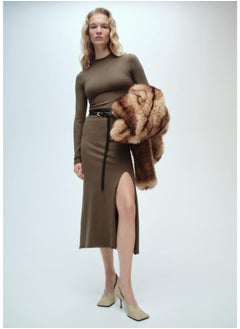 MANGO Percebes Crew Neck Side Slit Dress  - Image 1