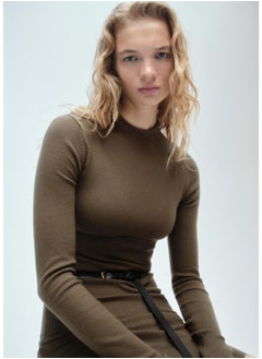 MANGO Percebes Crew Neck Side Slit Dress  - Image 3