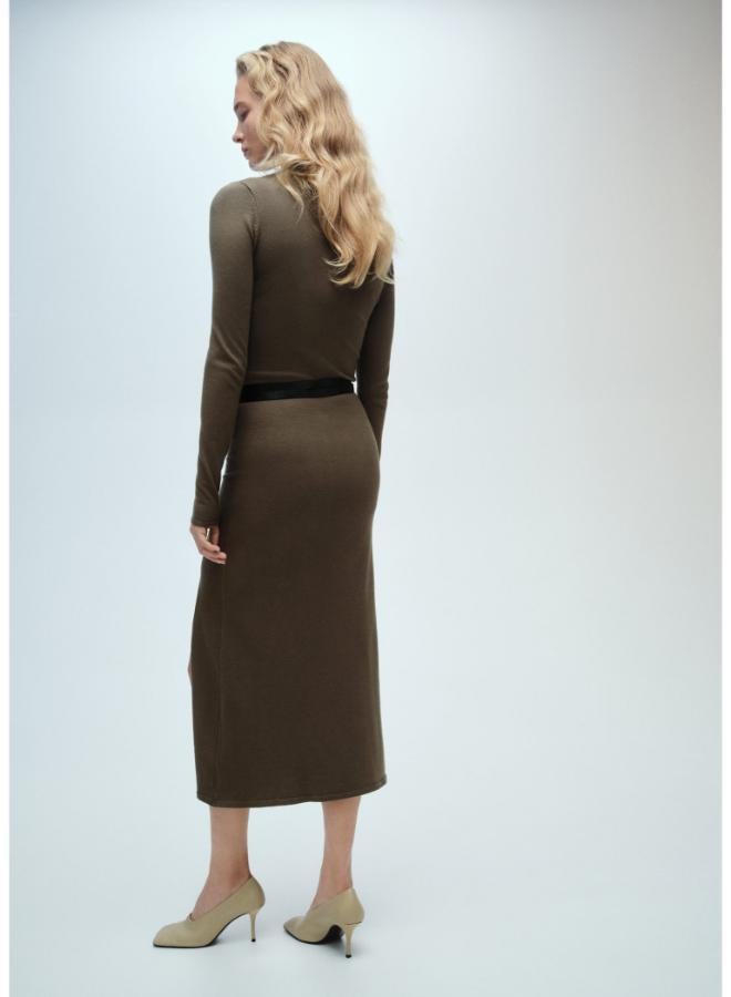MANGO Long Sleeve Slit Dress  - Image 2