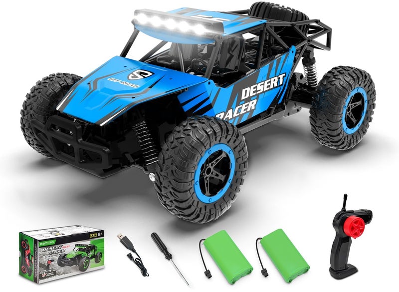 RACENT Remote Control Cars for Adults 116 Scale 20kph Fast RC Truck All Terrain OffRoad Monster Truck for Adults with 2 Rechargeable Batteries Blue - Image 2