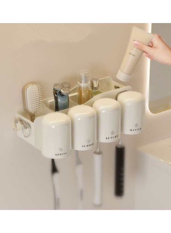 أرفف لفرشاة أسنان متعددة الأغراض، و 4 أرفف لفرشاة أسنان مفتوحة، وصناديق أغطية اغتسال - Image 2