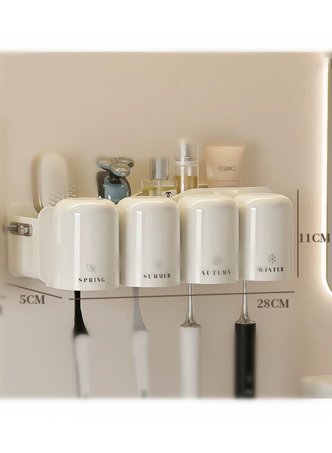 أرفف لفرشاة أسنان متعددة الأغراض، و 4 أرفف لفرشاة أسنان مفتوحة، وصناديق أغطية اغتسال - Image 1