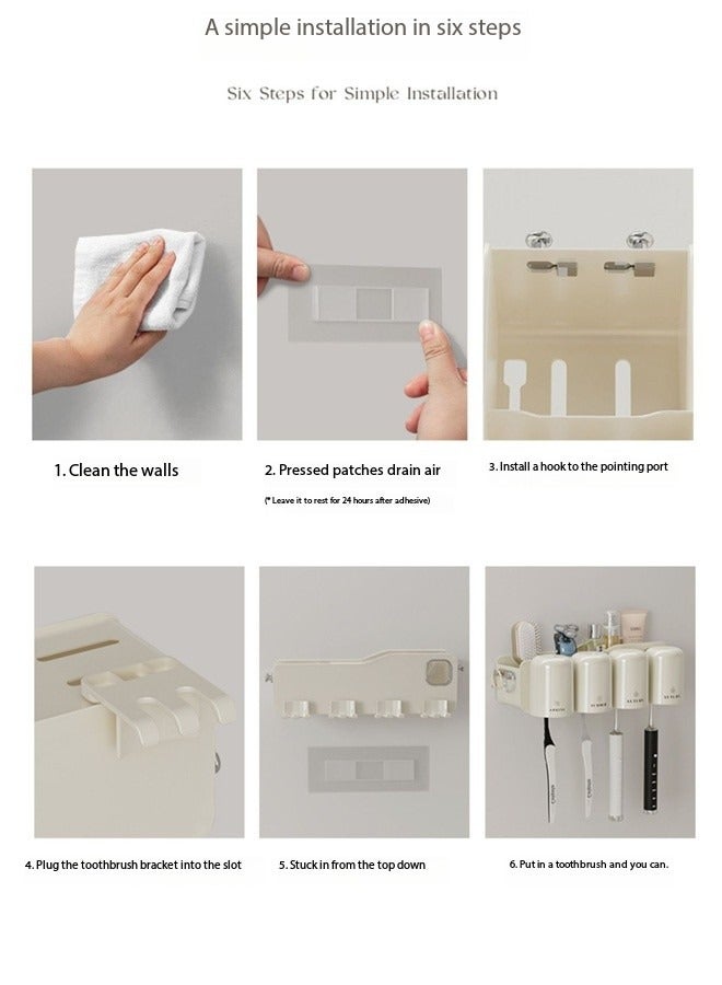 أرفف لفرشاة أسنان متعددة الأغراض، و 4 أرفف لفرشاة أسنان مفتوحة، وصناديق أغطية اغتسال - Image 5