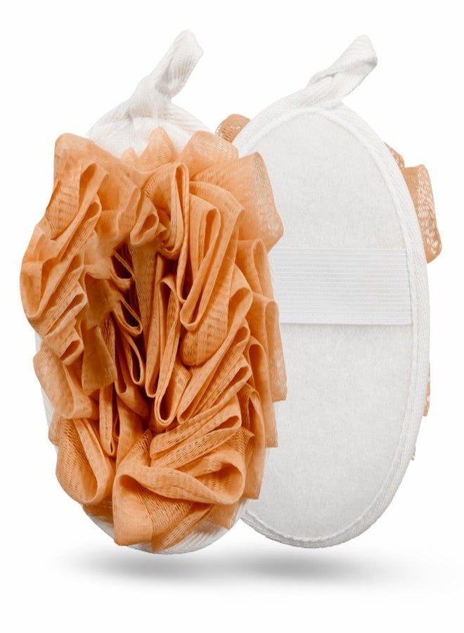 CareDone ليفة استحمام كيردون مع حزام يد - ليفة تقشير للاستحمام لسهولة الإمساك | ليفة استحمام | إسفنجة استحمام | فرشاة استحمام | قفازات استحمام للنساء والرجال والأطفال. (برتقالي) - Image 1