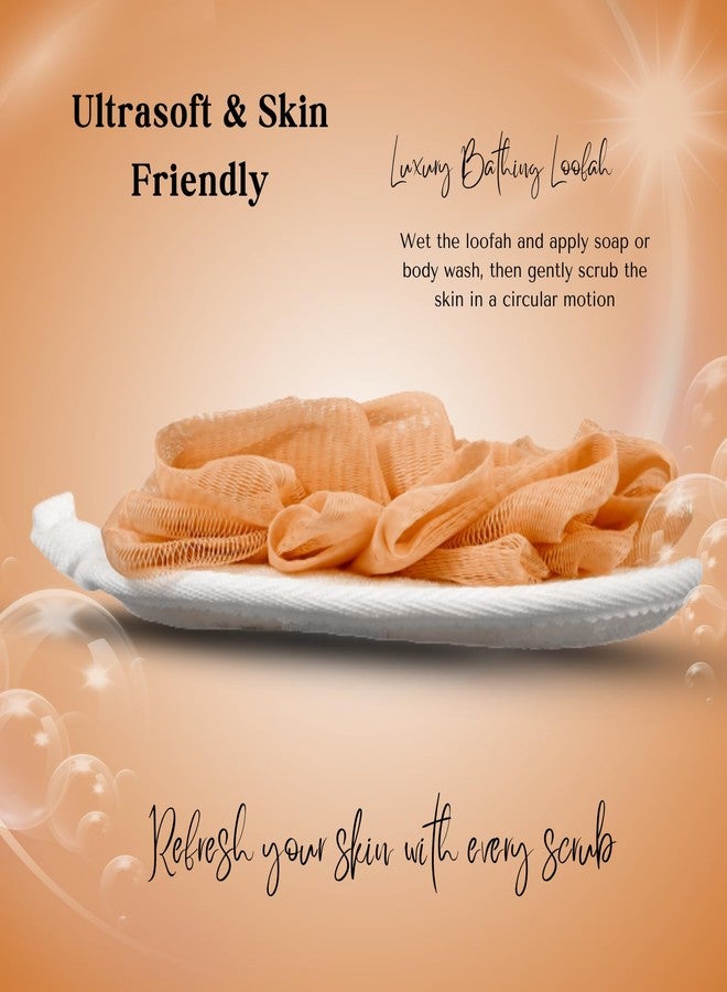 CareDone ليفة استحمام كيردون مع حزام يد - ليفة تقشير للاستحمام لسهولة الإمساك | ليفة استحمام | إسفنجة استحمام | فرشاة استحمام | قفازات استحمام للنساء والرجال والأطفال. (برتقالي) - Image 3
