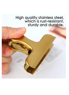 Bag Clips 8Pcs Shiny Gold Bag Clips Stainless Steel Heavy Duty Metal Bag Clip Tightly Seals Chip Coffee Bread or Cereal Bags to Keep Food Fresh For Home Kitchen Office Pantry Camping (Gold) - pzsku/Z97A48384A1234A264C7EZ/45/_/1698655592/321379b5-f5a9-40f2-94be-5b7cc180e85e