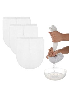 Oasisgalore Cheese Bags, 3 Pack 12" x 10" Nylon Reusable Mesh Cheese Bags for Filtering Cold Brew, Yogurt, Nut Milk.  - Image 1
