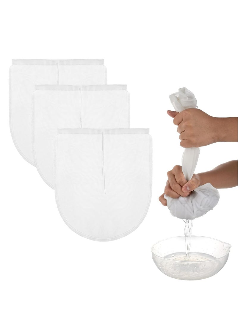 Oasisgalore Cheese Bags, 3 Pack 12" x 10" Nylon Reusable Mesh Cheese Bags for Filtering Cold Brew, Yogurt, Nut Milk.  - Image 1