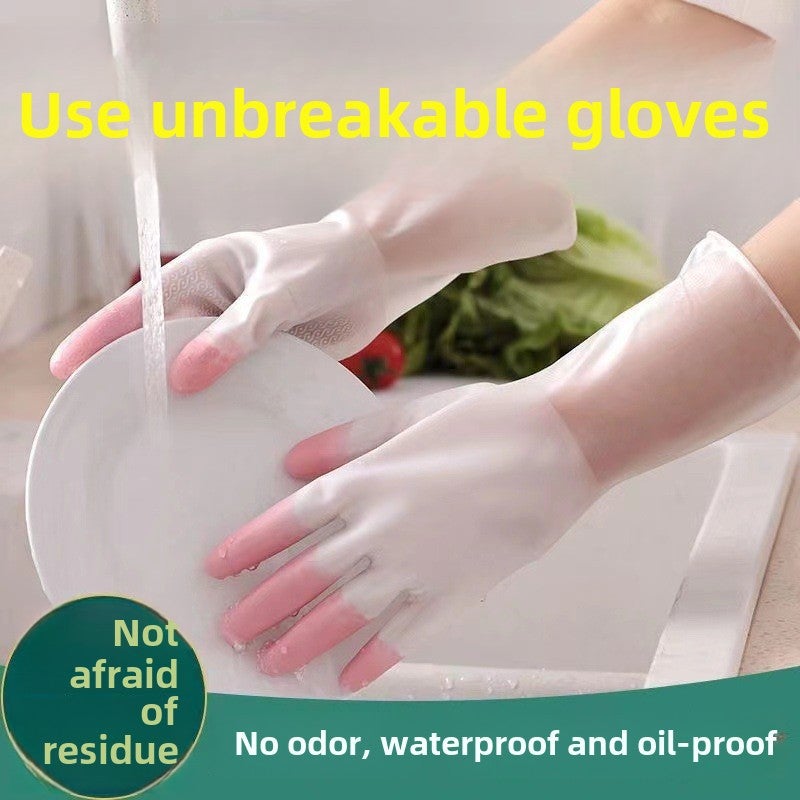 Bi-Color Latex Gloves for Kitchen Cleaning Gradient blue - Image 2