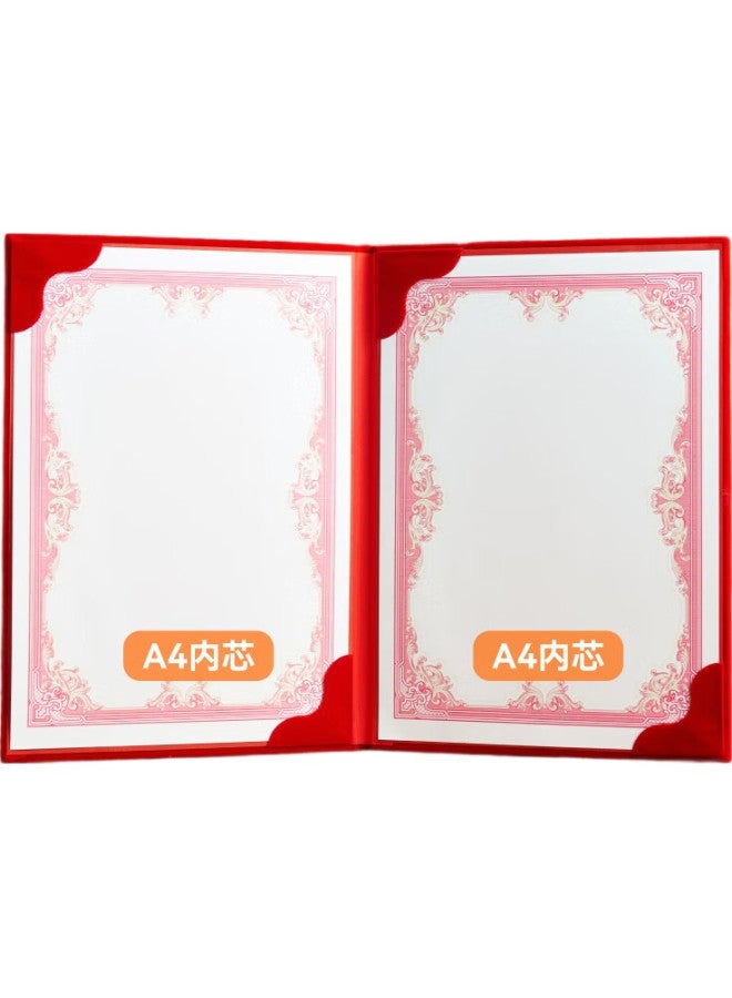 Dsb Dishi Red Velvet Recitation Folder A3/A4 Contract Cover Speech Folder For Toastmasters, Host, Poetry Recitation And Speeches [2 Inner Pages] 50861 - Image 1