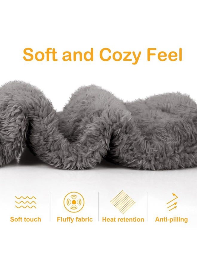Wanheart Over Knee Fuzzy Socks, Plush Slipper Stockings, Cozy Long Leg Warmers for Men & Women, Winter Home & Sleeping Socks (Cream) - Image 3