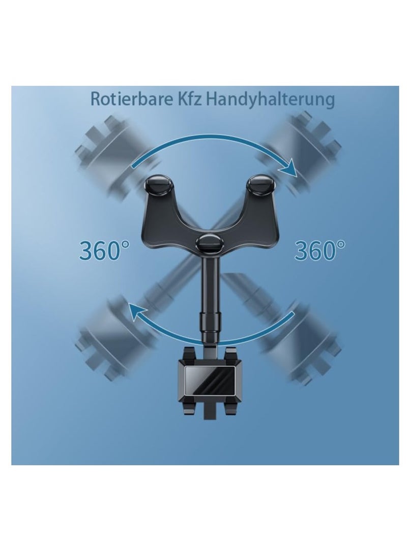 SYOSI Car Rearview Mirror Phone Holder, for Car 360°Rotatable and Retractable, Rear View Mirror Phone Holder, Multifunctional 360° Rotatable Car Rearview Mirror Phone Holder for Most Phones and Car - Image 2