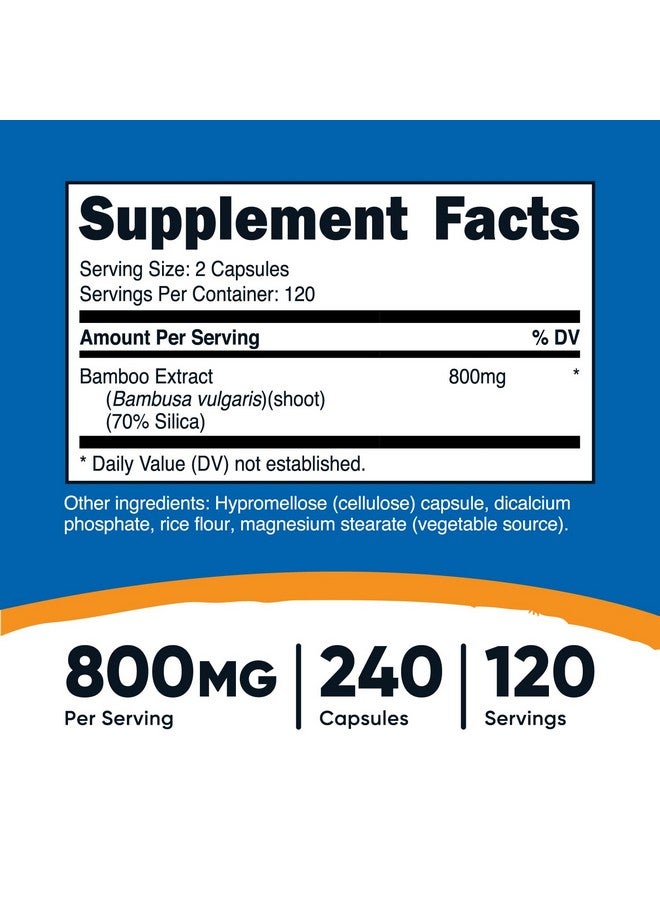 Nutricost Bamboo Extract, 400 mg, 240 Capsules - Vegan, Gluten Free and Non-GMO - 120 Servings with 800 mg - Image 2