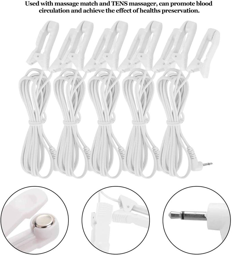 klarako 5pcs 2.5mm Electrode Cable, Ear Clip Electrode Wire Connecting Cable for Digital TENS Massage Machine - Image 5