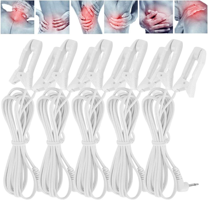 klarako 5pcs 2.5mm Electrode Cable, Ear Clip Electrode Wire Connecting Cable for Digital TENS Massage Machine - Image 2