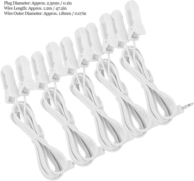 klarako 5pcs 2.5mm Electrode Cable, Ear Clip Electrode Wire Connecting Cable for Digital TENS Massage Machine - Image 3