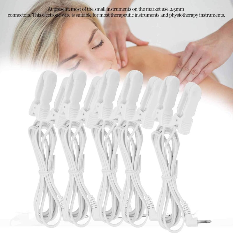 klarako 5pcs 2.5mm Electrode Cable, Ear Clip Electrode Wire Connecting Cable for Digital TENS Massage Machine - Image 4