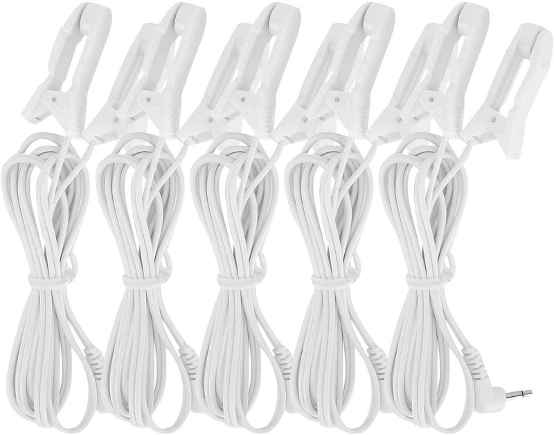 klarako 5pcs 2.5mm Electrode Cable, Ear Clip Electrode Wire Connecting Cable for Digital TENS Massage Machine - Image 1