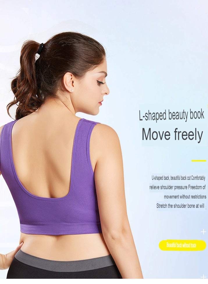 AROAQ Women Sports Bra, Fitness Sports Yoga Bra with Removable Padding,  Double-layer Seamless  Sports Bra without Rims, Comfortable Soft Bra for Workouts Running Yoga Trainings, (Size S, Cream Color) - Image 3